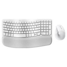로지텍 WAVE KEYS & LIFT COMBO 키보드 + 마우스 세트, 920-013642, 오프화이트, 인체공학