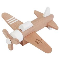 Kukkia 原木迴力飛機, 1個, 白色