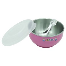 BuBee 小蟻布比 豆豆不鏽鋼隔熱碗附塑膠蓋 Y235S, 1個, 顏色隨機