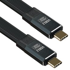 YTEK C타입-C타입 20Gbps PD 100W 8K 영상 USB 3.2 평면 케이블 YT-CCGF-05, 1개, 블랙, 50cm