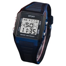 Soyo Sanghoe 學生軍人方形戶外防水運動手錶, 黑色, 1個