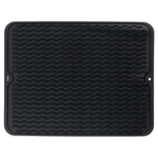 kela Rena 矽膠長方碗盤瀝水墊 40 x 30cm, 黑色, 1個, 1層