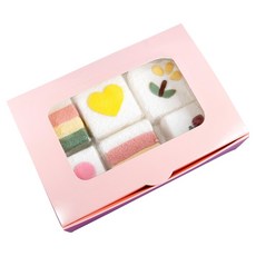 제이팩토리 투명창 디저트 포장상자, 10개, 핑크