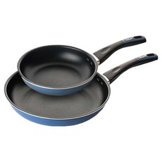 Doruko電磁爐Pure Light平底鍋 2件組 2個, 灰藍色, 煎鍋24cm+煎鍋28cm
