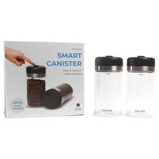 쉘브루 캐니스터 유리, 블랙, 2개