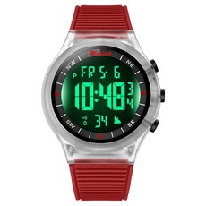 Soyo Sanghoe 防水多功能學生軍人運動手錶, 1個, 透明紅色