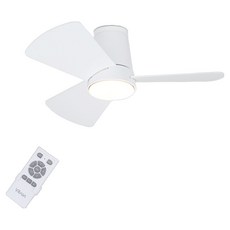 LISHIN Vitson Wonha IS 低噪音 LED 天花板燈 三色變換 遙控吊扇 19W 760mm, 白色 + 白色