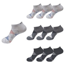 CAPACCI 男性菱格紋運動薄款船型襪10雙組, 1套, 混合色