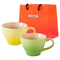 르크루제 자이언트 카푸치노컵 2종 + 쇼핑백, 솔레이, 팜, 1세트