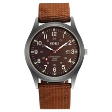 Soyo 商會 休閒軍事風運動手錶, 棕色, 1個