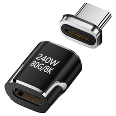 YTEK 240W 80Gbps 8K 영상 지원 USB4 v2.0 C타입 마그네틱 젠더 블랙, 1개, YT-CG4M-01 1개, YT-CG4M-01