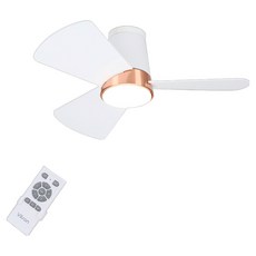 LISHIN Vitson Wonha IS 低噪音 LED 天花板燈 三色變換 遙控吊扇 19W 760mm, 玫瑰金 + 白色