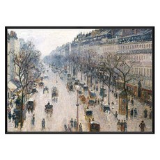 菠蘿選畫所 畢沙羅 冬日早晨的蒙馬特大道 AVAR4675B, 黑色