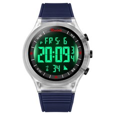 Soyo Sanghoe 防水多功能學生軍人運動手錶, 1個, 透明藍色