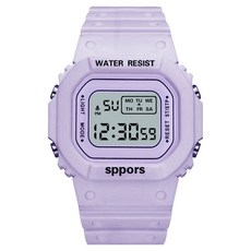 Soyo商會 學生 軍人 方形 簡約 運動手錶, 1個, 紫色