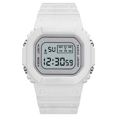 Soyo商會 學生 軍人 方形 簡約 運動手錶, 1個, 白色