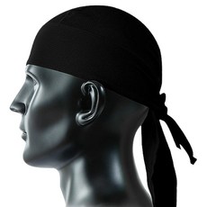 Graedada吸汗劍道毛巾頭巾, 1個, 黑色