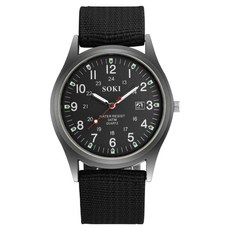 Soyo 商會 休閒軍事風運動手錶, 黑色, 1個