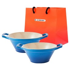 LE CREUSET 卡蘇萊橢圓餐碗 2件組 M號提袋, 馬賽藍, 1套