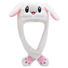 투데이리빙 귀가 움직이는 LED 토끼 모자 CD_WUS_WT001P, 화이트, 1개