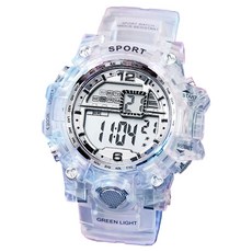 BAIDEI 日常運動電子錶, 1個, 透明銀