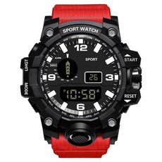 BAIDE 舒適輕量運動電子錶, 1個, 紅色 類型1