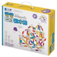 OKids 博士積木 彎彎磁力積木棒 138PCS, 1個, 混和顏色