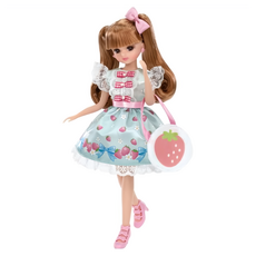 TAKARA TOMY Licca 莉卡娃娃 清新草莓蝴蝶結莉卡 LD-11, 1套, 莉卡 多色