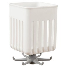 Clover商社 免鑽孔廚具收納架 旋轉式掛勾, 灰色, 1個