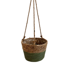 Liz Life 藤編懸掛花盆籃, 1個, 海軍藍
