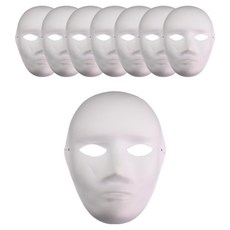 PARTYSHOW 人臉紙面具, 單一顏色, 8個