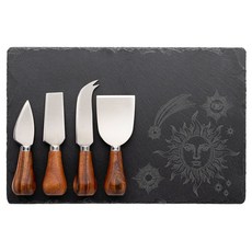 taylor's eye witness 餐具組 耀日, 黑色 + 褐色, 1套, 磐石輕食盤 + 起司刀 4個