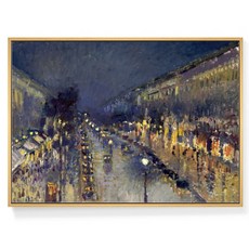 菠蘿選畫所 畢沙羅 夜晚的蒙馬特大道 AVAR5777D, 木色