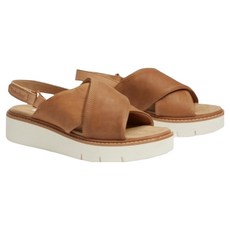 Timberland 女款 後帶式皮革涼鞋 A415JEN2, 26cm, 淺小麥色