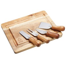Artesa 餐具組, 1套, 褐色, 起司刀叉 4個 + 木輕食盤