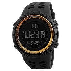 VAIDE 舒適運動電子錶, 1個, 黑金色