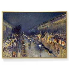 菠蘿選畫所 畢沙羅 夜晚的蒙馬特大道 AVAR4677G, 金色