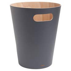 UMBRA Woodrow 木紋垃圾桶 7.5L, 岩灰, 1層