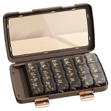 雅緻空間 便攜式藥盒 一週份 分隔式 咖啡色, 1個