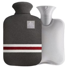 生活愛讚 大尺寸保溫熱水袋 熱敷袋 深灰色 1000ml, 1套