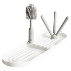 munchkin 滿趣健 攜帶式奶瓶晾乾架 + 清潔刷組, 2種刷子 + 晾乾架兼用收納盒, 混合色