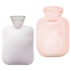 Soulrich 高品質保溫熱水袋 + 人造兔毛保暖套 粉紅色 2L, 1套