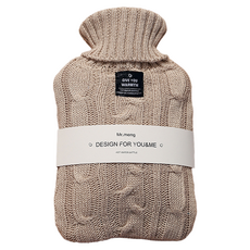 SOULRICH 麻花針織保溫熱水袋 米色袋套 2L, 1套