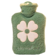 SOULRICH 四葉草保溫熱水袋 綠茶色外罩 1L, 1套