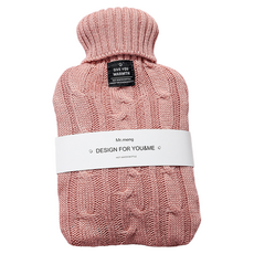 Soulich 麻花針織保溫熱水袋 粉色保護套 2L, 1套