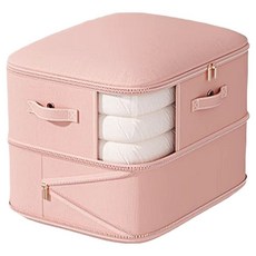 Mashatu 空間分層壓縮棉被收納袋 雙層 粉紅色, 1個, 1入