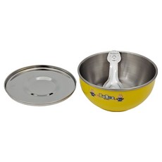 BuBee 小蟻布比 豆豆不鏽鋼隔熱碗 Y225SS, 1個, 顏色隨機, 碗 + 蓋 + 匙