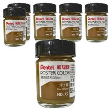 Pentel 飛龍文具 廣告顏料 POS-T75 深土黃色 6罐, 30ml, 1色