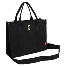 RaelraBear Aria 帆布托特斜揹包 RA24-590, BLACK