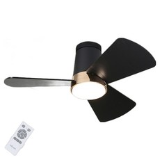 LISHIN Vitson Wonha IS 低噪音 LED 天花板燈 三色變換 遙控吊扇 19W 760mm, 金色 + 黑色